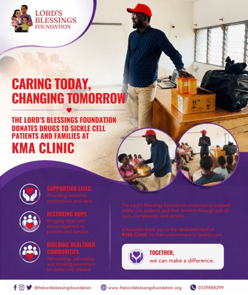 Lord’s Blessings Foundation Supports Sickle Cell Patients and Families with Drug Donation at KMA Clinic
